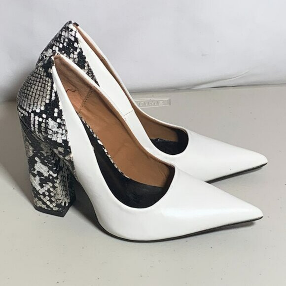 Cape Robbin Snake Skin Pump | Black and White | Size 6 - Picture 1 of 5